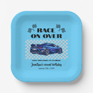 Assiettes En Carton Course sur le Blue moderne voiture de sport n'impo
