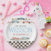 Assiettes En Carton Course Voiture Anniversaire Plaques en papier (Fête)