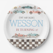 Assiettes En Carton Course Voiture Anniversaire Plaques en papier (Devant)