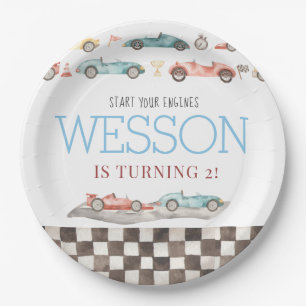 Assiettes En Carton Course Voiture Anniversaire Plaques en papier