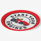 Assiettes En Carton Course voiture Commencer vos moteurs Anniversaire  (Angle)