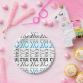 Assiettes En Carton Courses inter-pays - Bleu clair - Lancement XC (Fête)