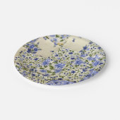 Assiettes En Carton courtepointe à patchwork floral bleu (Angle)