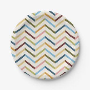 Assiettes En Carton Coussin Chevron MultiColor