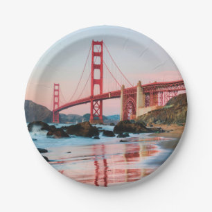 Assiettes En Carton coussin jeté pont Golden gate