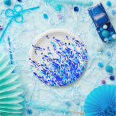 Assiettes En Carton Coussins de peinture bleu (Fête)