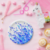 Assiettes En Carton Coussins de peinture bleu (Fête)