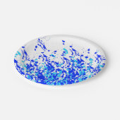 Assiettes En Carton Coussins de peinture bleu (Angle)