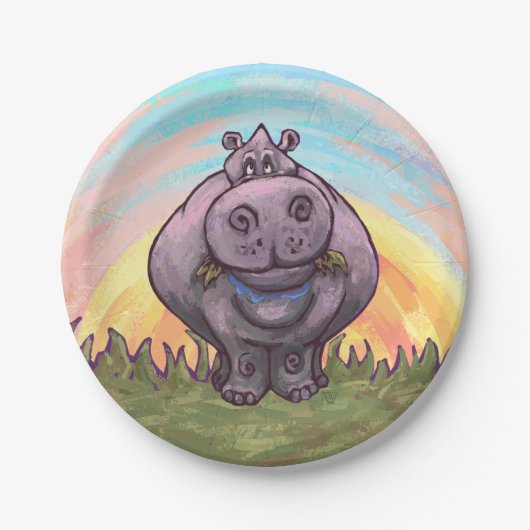 Assiettes En Carton Coute Hippopotame (Devant)