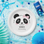 Assiettes En Carton Coute Panda Baby Party Pink Black White (Fête)