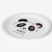 Assiettes En Carton Coute Panda Baby Party Pink Black White (Angle)