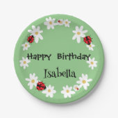 Assiettes En Carton Coute Polka point Ladybug Daisy Flower fête d'anni (Devant)