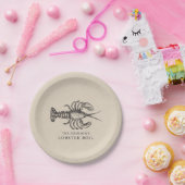 Assiettes En Carton Coutume d'ébullition de fruits de mer du homard | (Fête)