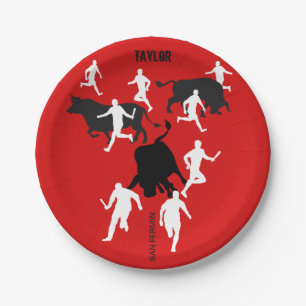 Assiettes En Carton Coutume, San Fermin Pamplona, course de