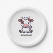 Assiettes En Carton Cow Theme First Birthday (Devant)