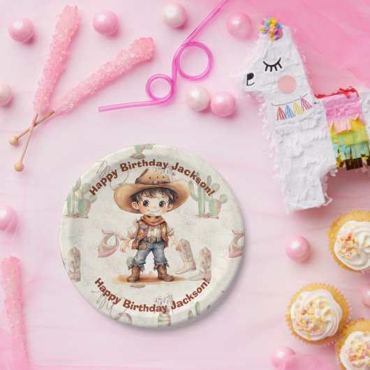 Assiettes En Carton Cowboy 5e anniversaire Bash Invitation (Fête)