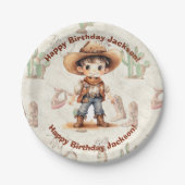 Assiettes En Carton Cowboy 5e anniversaire Bash Invitation (Devant)