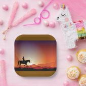 Assiettes En Carton Cowboy À Cheval Plaques En Papier (Fête)