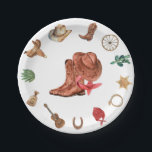 Assiettes En Carton Cowboy Anniversaire Premier Rodéo Western<br><div class="desc">Nos Plaques D'Anniversaire Rodeo Western Cowboy sont parfaites Pour Vos Petits Et Premiers Fêtes D'Anniversaire À Thème Rodéo !</div>