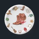 Assiettes En Carton Cowboy Anniversaire Premier Rodéo Western<br><div class="desc">Nos Plaques D'Anniversaire Rodeo Western Cowboy sont parfaites Pour Vos Petits Et Premiers Fêtes D'Anniversaire À Thème Rodéo !</div>