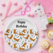 Assiettes En Carton Cowboy Boots Music Notes Anniversaire (Fête)