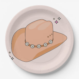 Assiettes En Carton Cowboy Casquette Beige neutre