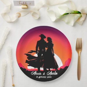 Assiettes En Carton Cowboy et Cowgirl à Sundown
