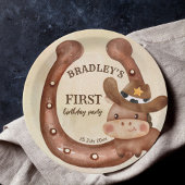 Assiettes En Carton Cowboy fête d'anniversaire bébé cheval dans un cas