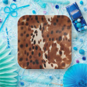 Assiettes En Carton Cowboy noir Brown occidental (Fête)