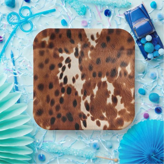 Assiettes En Carton Cowboy noir Brown occidental (Fête)