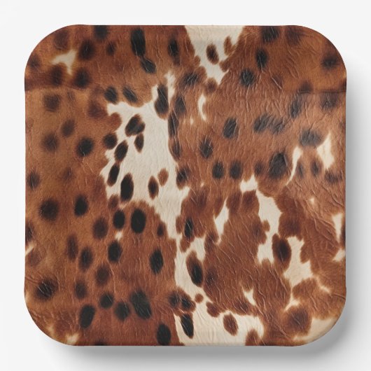 Assiettes En Carton Cowboy noir Brown occidental (Recto)