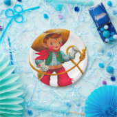 Assiettes En Carton Cowboy Retro Boy Child Cute Western (Fête)