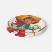 Assiettes En Carton Cowboy Retro Boy Child Cute Western (Angle)