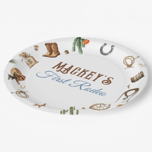 Assiettes En Carton Cowboy Rodeo Aventure Wild West Premier anniversai (Angle)