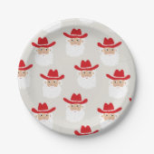 Assiettes En Carton Cowboy Santa Claus Western Christmas (Devant)