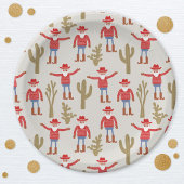 Assiettes En Carton Cowboy Santa Claus Western Christmas