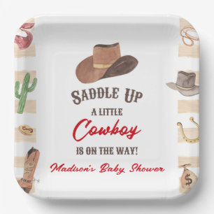 Assiettes En Carton Cowboy Western Rodeo Wild West Baby shower