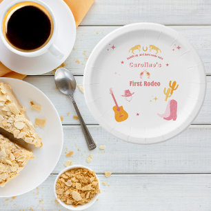 Assiettes En Carton Cowgirl 1er anniversaire premier rodéo