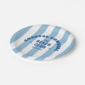 Assiettes En Carton Cowgirl Côtière Le Club de la Plage Denim Bleu (Angle)