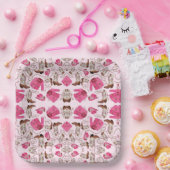 Assiettes En Carton cowgirl pattern style (Fête)