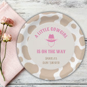 Assiettes En Carton Cowgirl Rodeo Vache Imprimer Baby shower fille