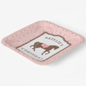 Assiettes En Carton Cowgirl rose | Silhouette Cheval 8e Anniversaire P (Angulaire)