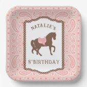 Assiettes En Carton Cowgirl rose | Silhouette Cheval 8e Anniversaire P (Recto)
