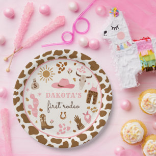 Assiettes En Carton Cowgirl Wild West Rodeo Ranch Décor de fête d'anni