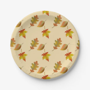 Assiettes En Carton Cozy autumn maple leaves oak leaves