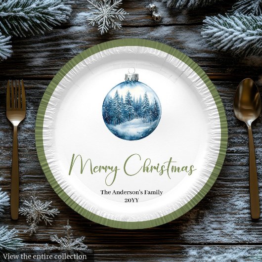 Assiettes En Carton Cozy Bohemian Winter Scene Christmas Party Plates