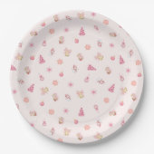 Assiettes En Carton Cozy Pink Christmas Pattern (Devant)