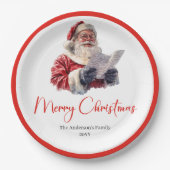 Assiettes En Carton Cozy Santa Claus Red White Holiday Paper Plate (Devant)