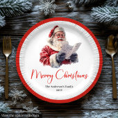 Assiettes En Carton Cozy Santa Claus Red White Holiday Paper Plate