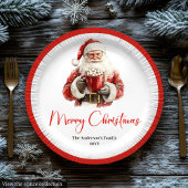 Assiettes En Carton Cozy Santa Claus Red White Holiday Paper Plate